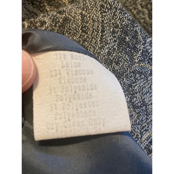 Lafayette 148 Silver Gray Blazer Jacket Paisley Print Classic & Refined ~ Sz 6 - Picture 10 of 10
